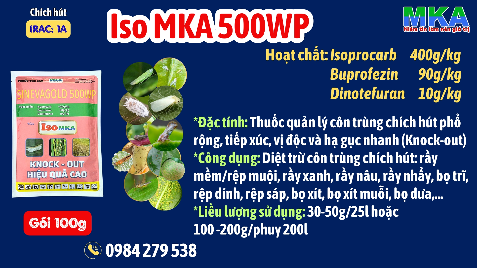 Iso MKA 500WP hoạt chất isoprocarb